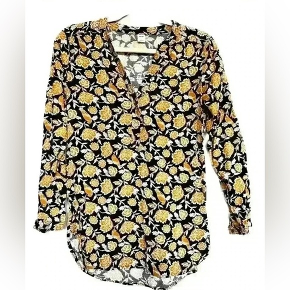 Old Navy Business Casual Long Sleeve Floral Print Top Size large - Picture 1 of 4